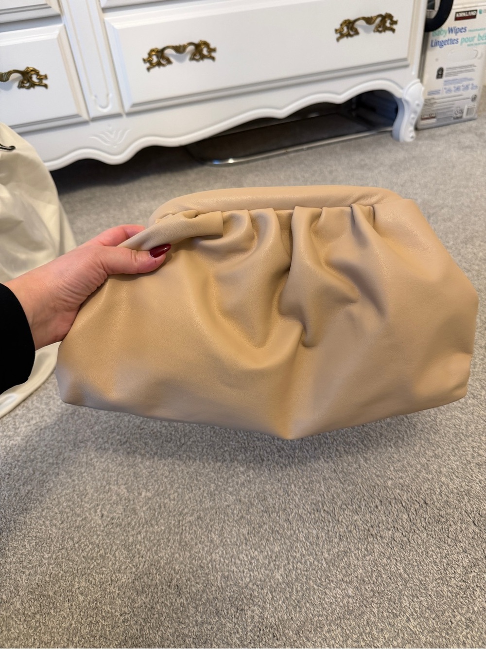 Neutral Pouch Clutch Bag - Beige